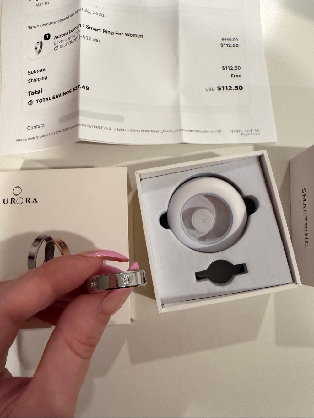 Aurora Smart Ring in Silver - Women